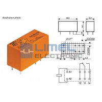 Relé 12VDC, 16A, RT314012, -SCHRACK-